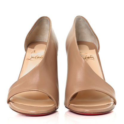 Christian Louboutin Nappa Phoebe Asymmetric 100 Pumps 38 Nude 2 of 7