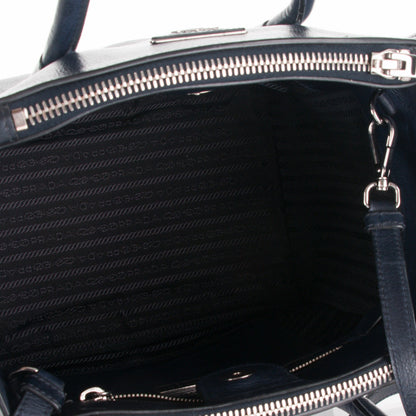 Prada Glace Calf Small Twin Pocket Tote Nero Black 5 of 7