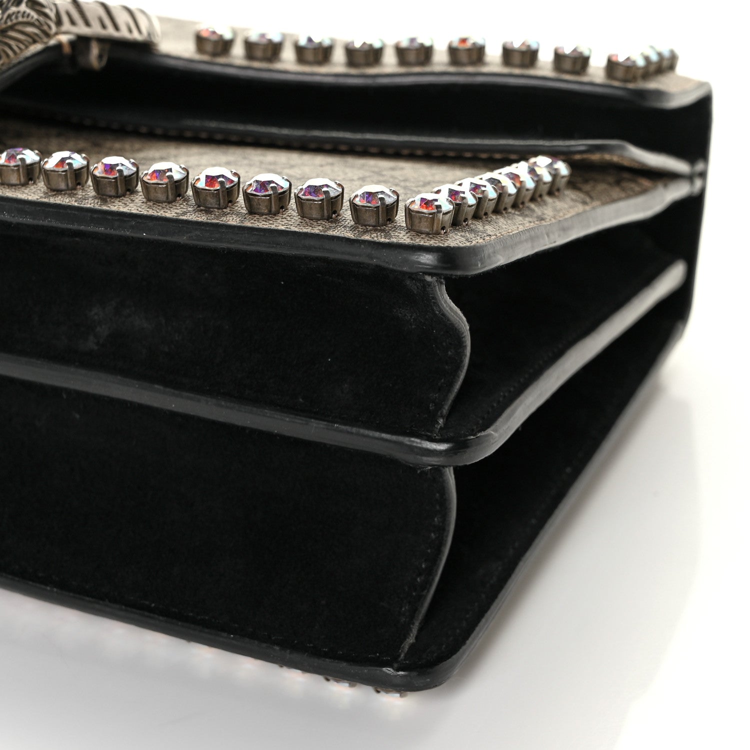 Gucci GG Supreme Monogram Crystal Small Dionysus Shoulder Bag Black 9 of 11