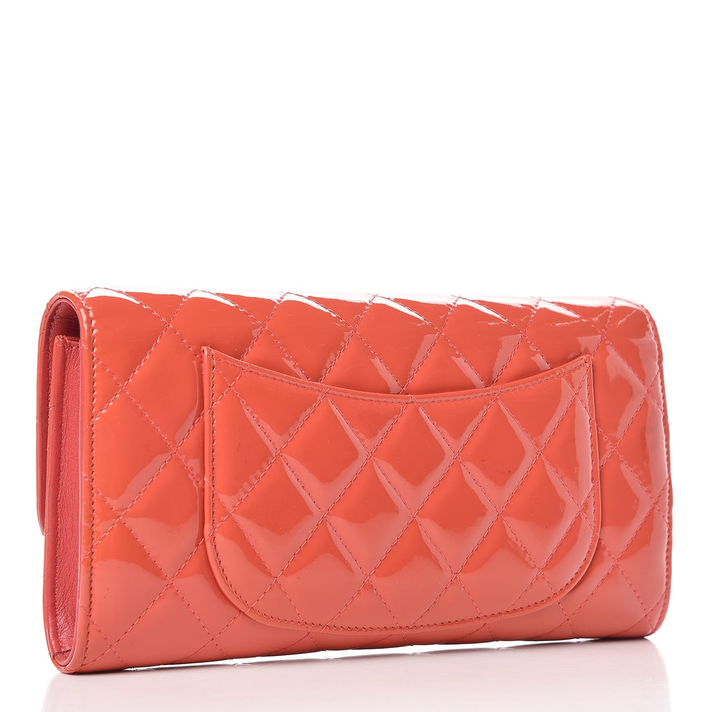 Patent Quilted Travel Wallet Rose Fonce