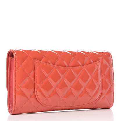 Chanel Patent Quilted Travel Wallet Rose Fonce 3 of 22