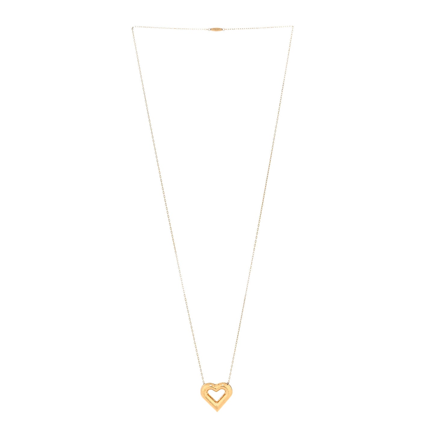 Metal LV and Me Heart Necklace Gold