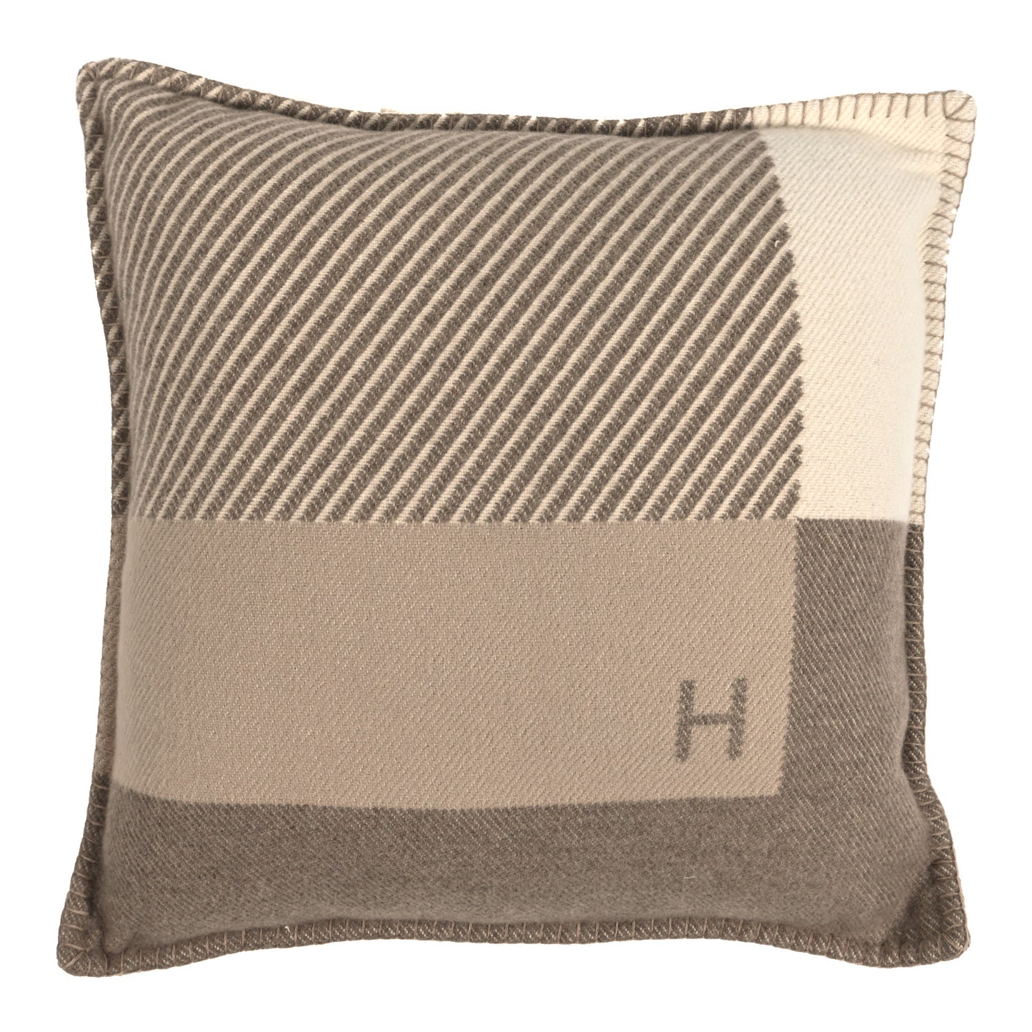 Wool Cashmere H Riviera Pillow Seigle