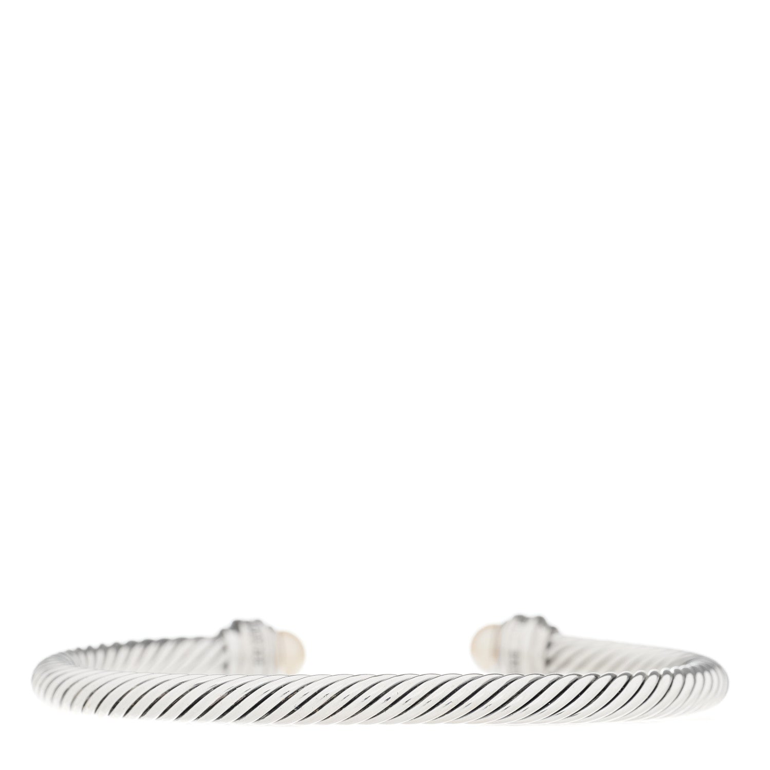 David Yurman Sterling Silver Diamond Pearl 5mm Cable Classics Princess Bracelet 2 of 3