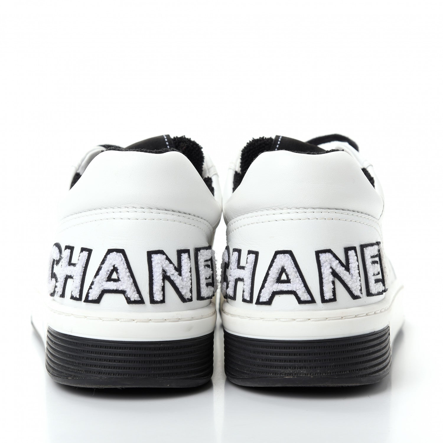 Chanel Calfskin Womens Logo Sneakers 40 Black White 7 of 11