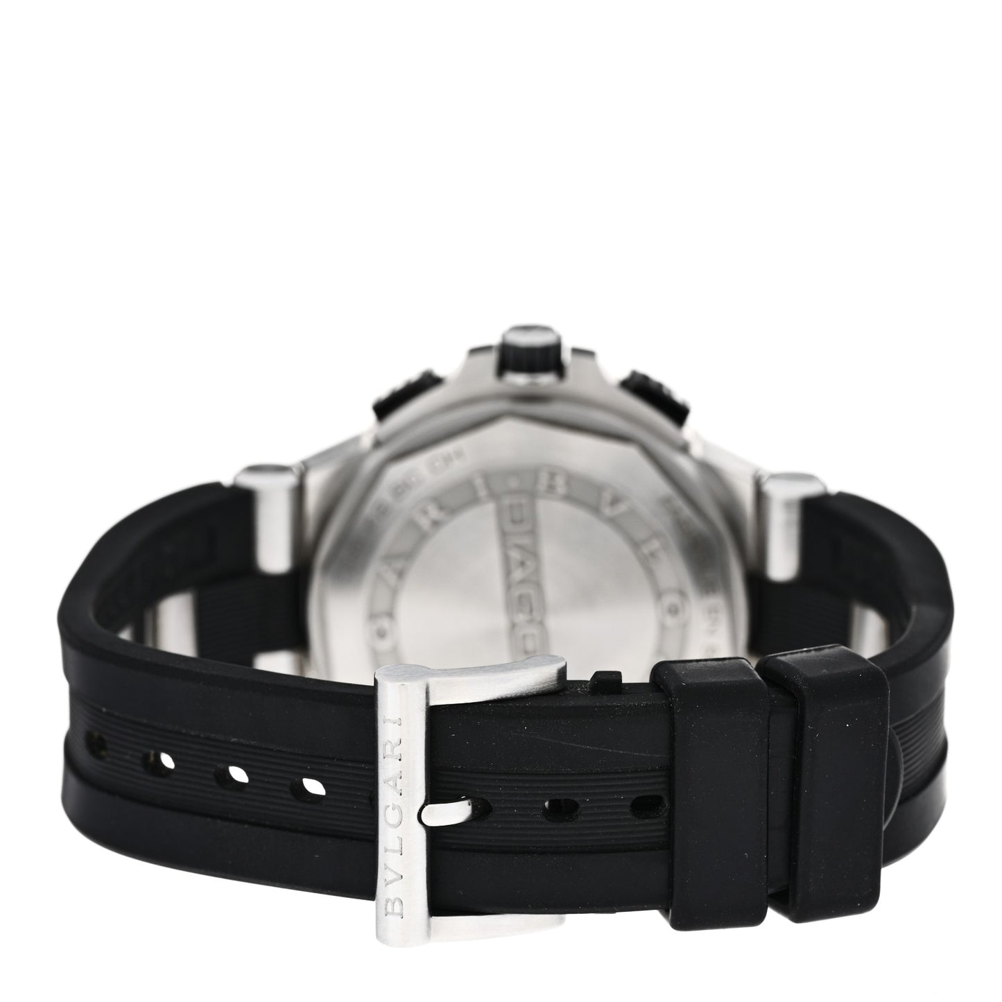 Stainless Steel Rubber 42mm Diagono Chronograph Automatic Watch Black