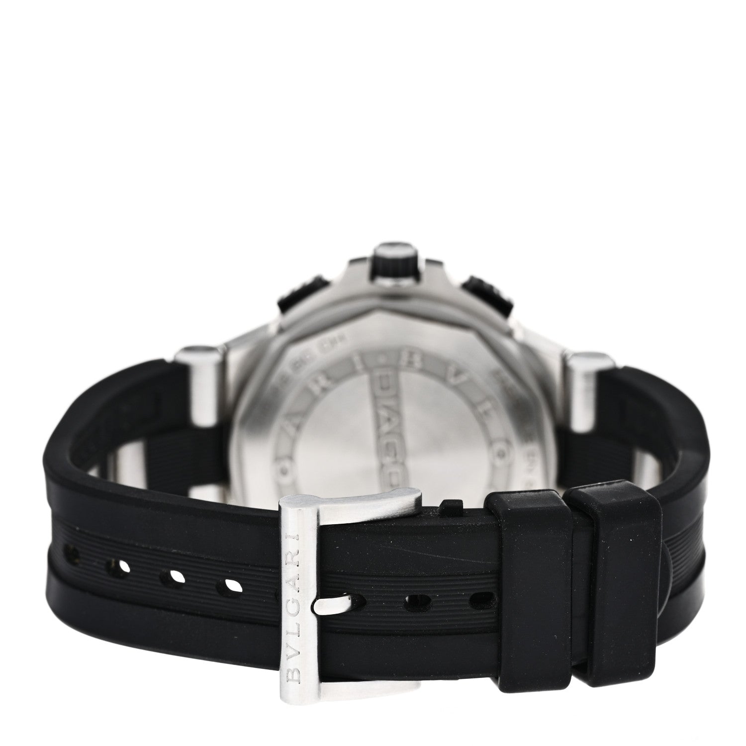 Bulgari Stainless Steel Rubber 42mm Diagono Chronograph Automatic Watch Black 3 of 5