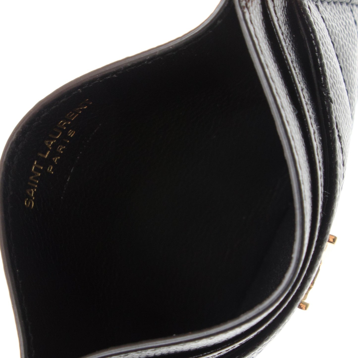Grain De Poudre Matelasse Chevron Monogram Credit Card Case Black
