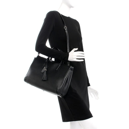 Saint Laurent Calfskin Medium Amber Tote Black 2 of 8