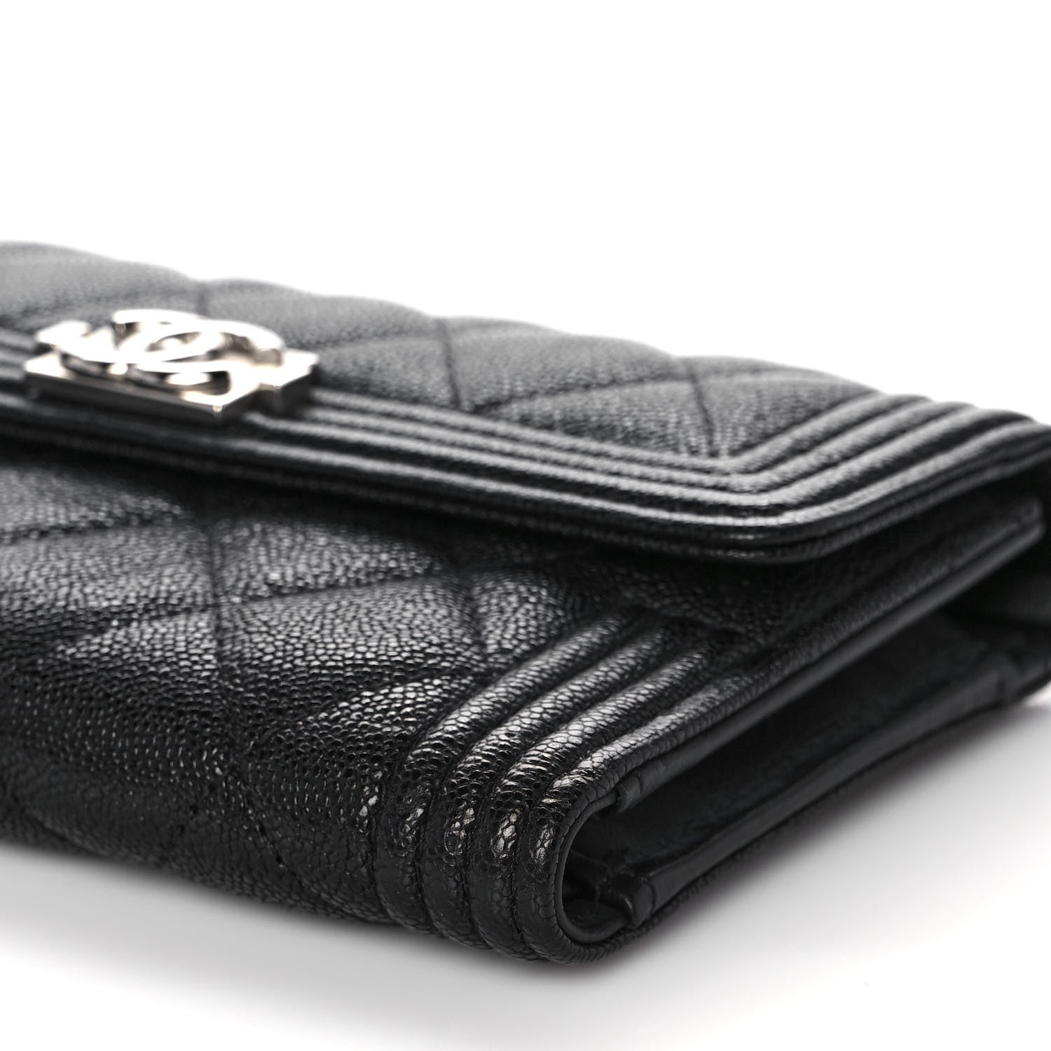 Chanel Caviar Quilted Medium Boy Flap Wallet Black 9 of 9