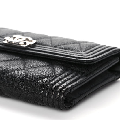 Chanel Caviar Quilted Medium Boy Flap Wallet Black 9 of 9