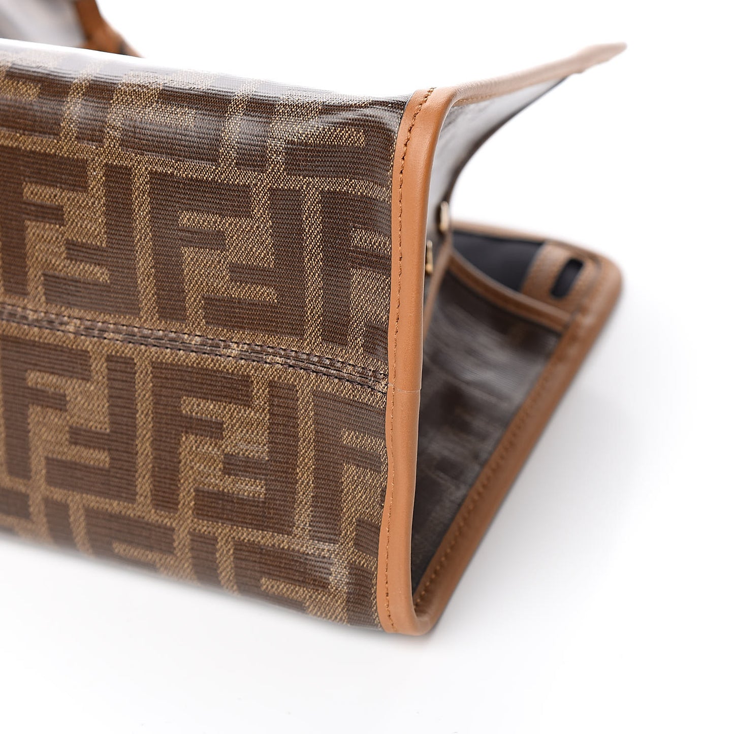 Glazed Fabric Vitello Century FF 1974 Stamp Patch Mini Peekaboo Defender Cover Mogano Panna Caramello