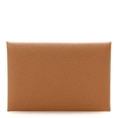 Hermes Epsom Calvi Card Case Gold 1 of 6