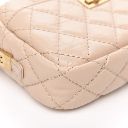 Chanel Aged Calfskin Quilted Mini Reissue Camera Case Beige Clair 9 of 10