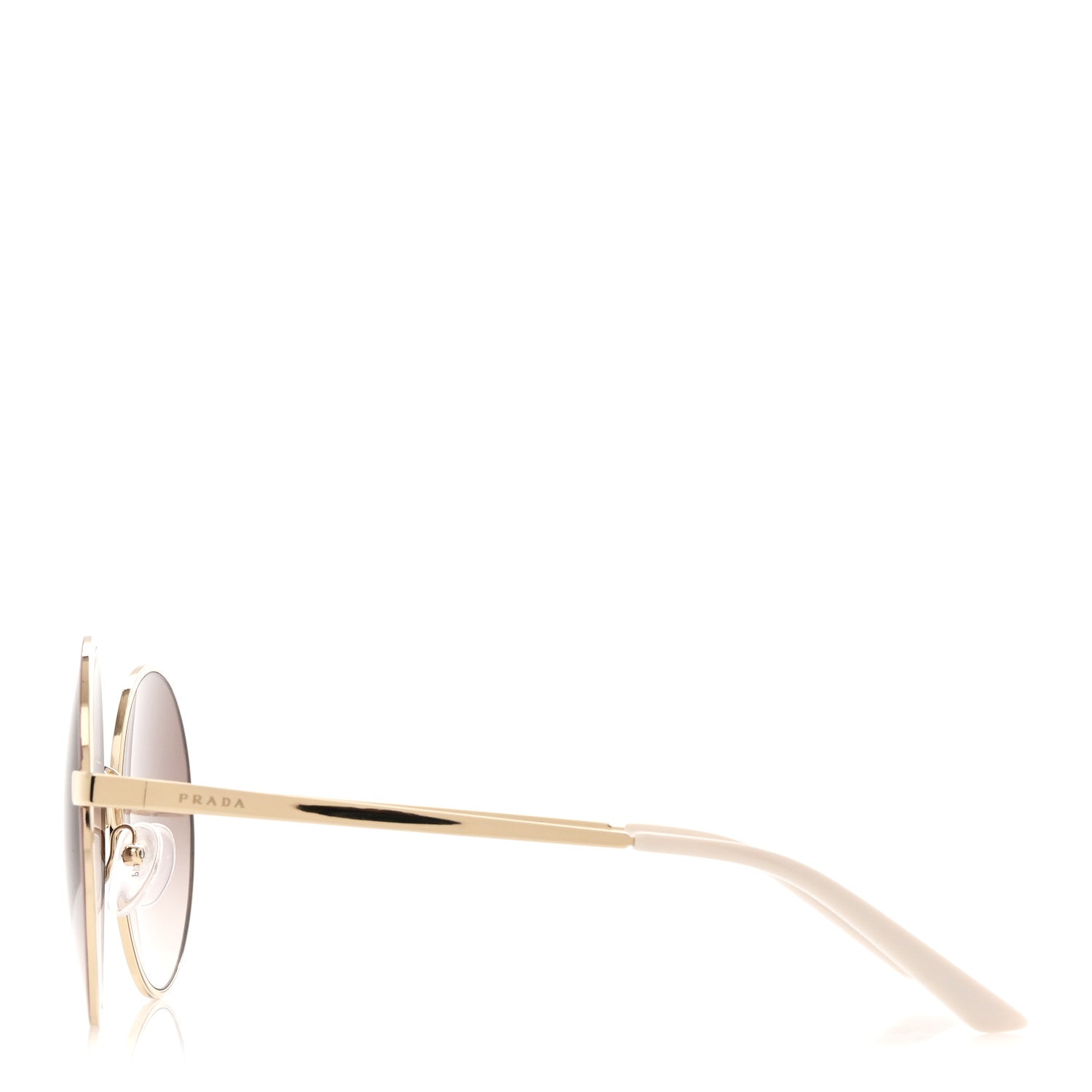 Prada Metal Enamel Oversized Round Sunglasses SPR 59X Pink Gold 3 of 6