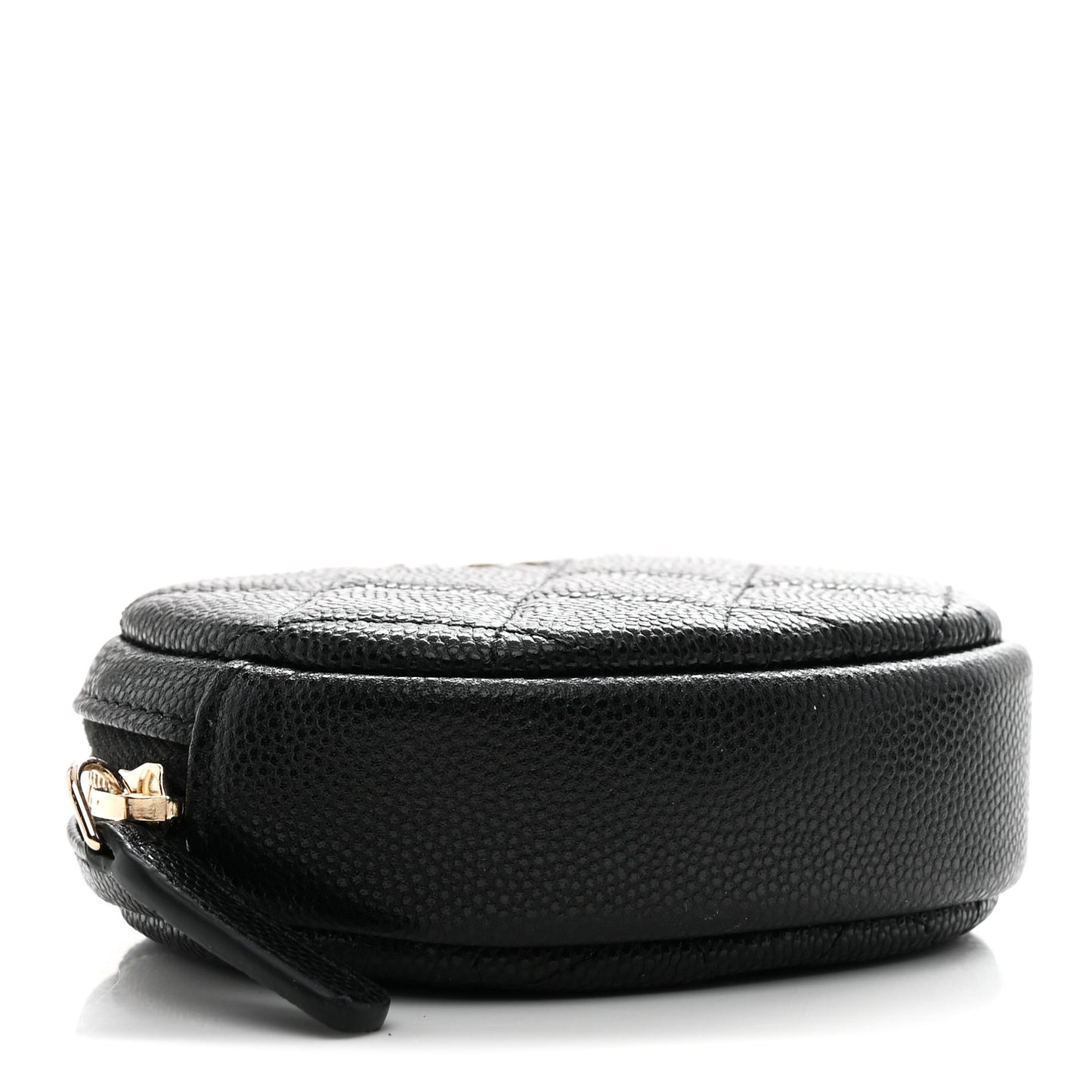 Caviar Quilted Zip Around Classic Coin Purse Black