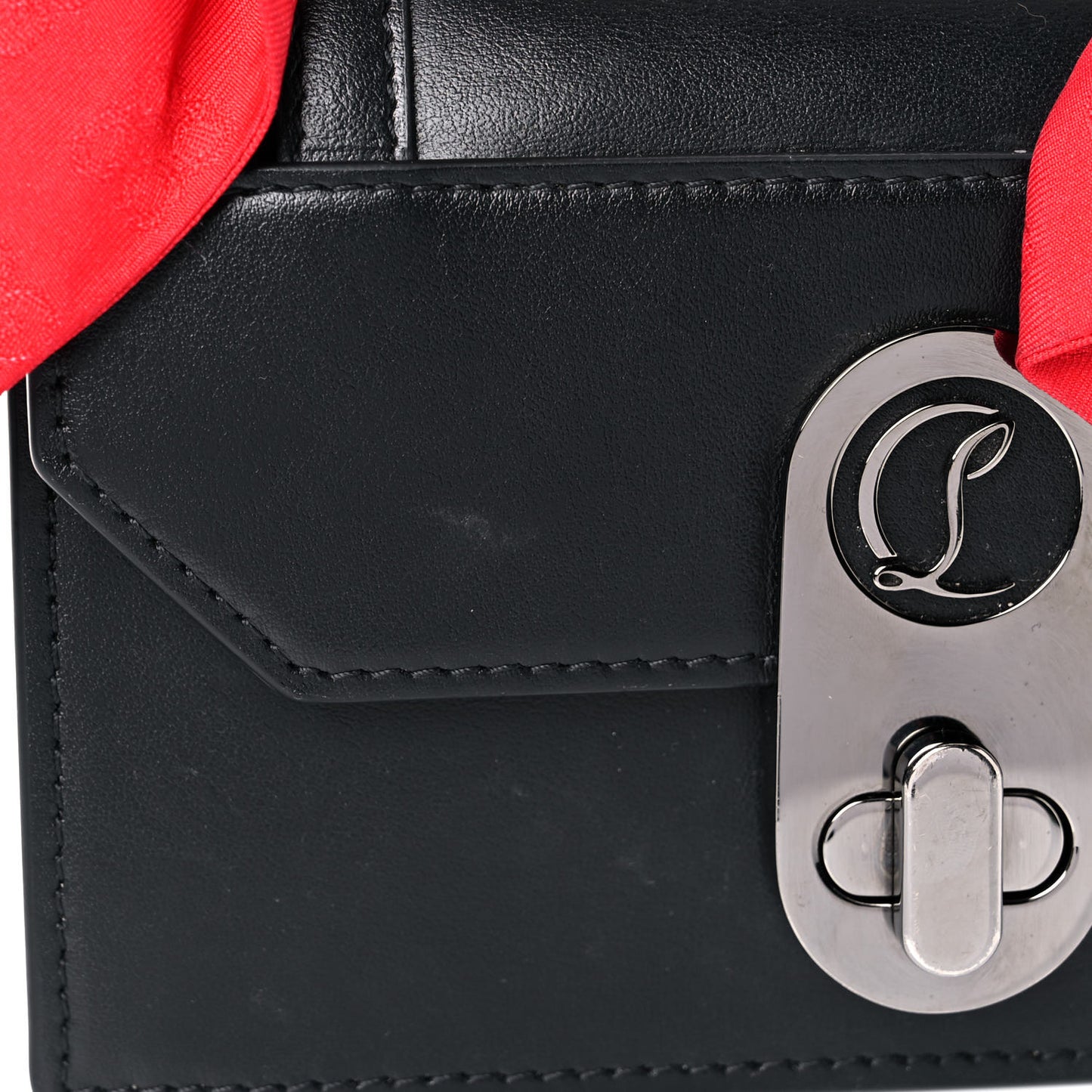 Grained Calfskin Mini Elisa Top Handle Bag Black