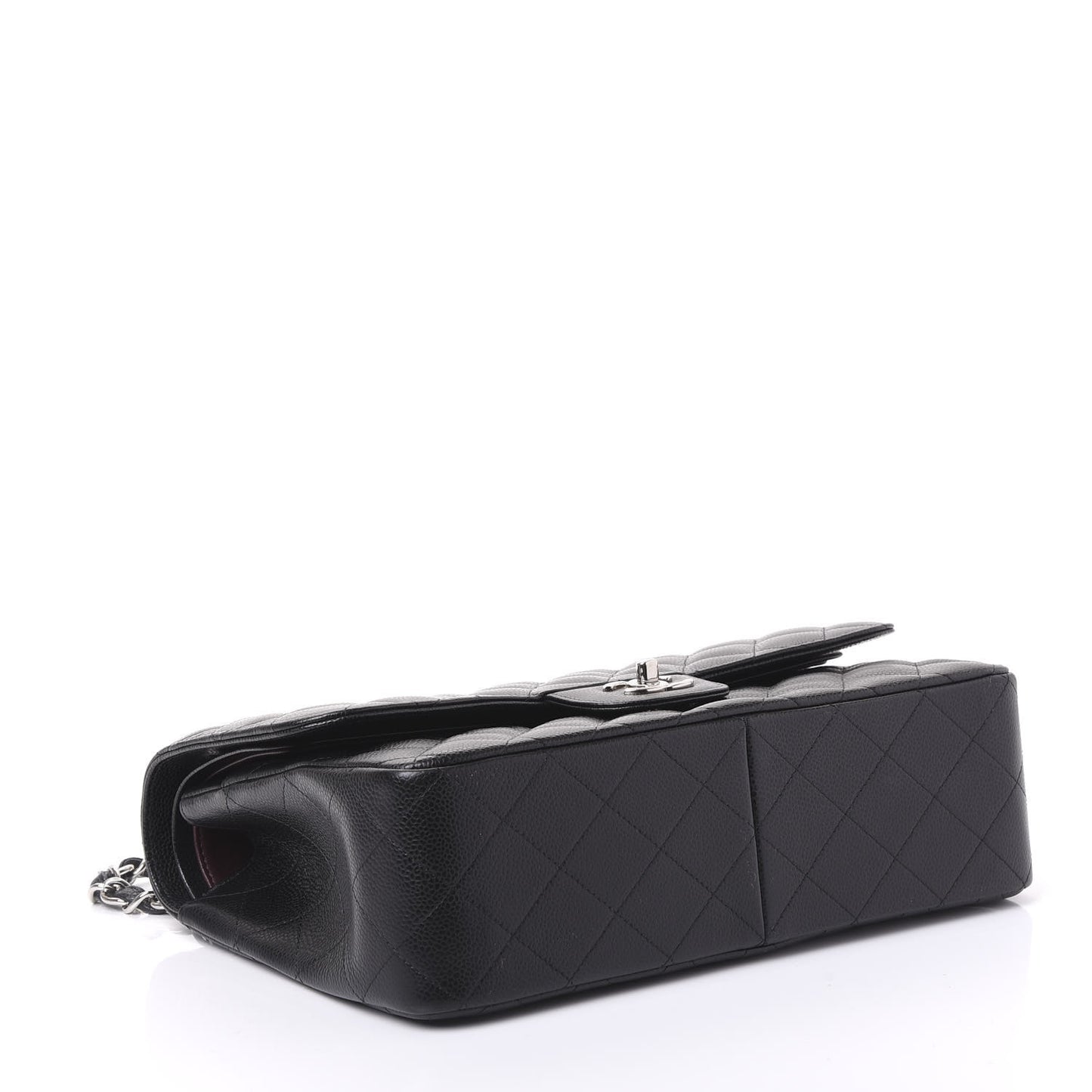 Caviar Quilted Jumbo Double Flap Black