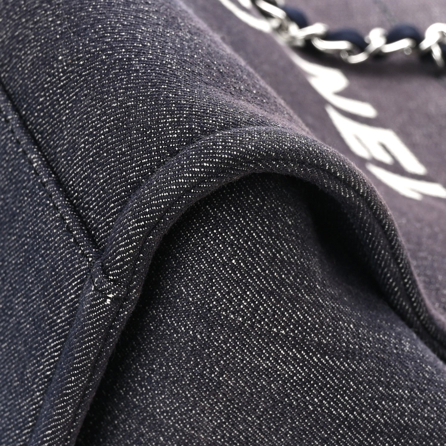 Chanel Denim Large Deauville Tote Dark Blue 9 of 11
