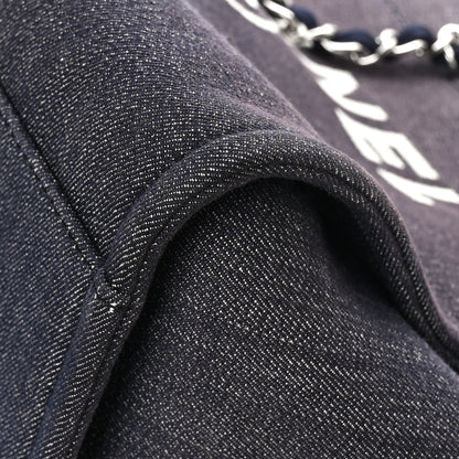 Chanel Denim Large Deauville Tote Dark Blue 9 of 11