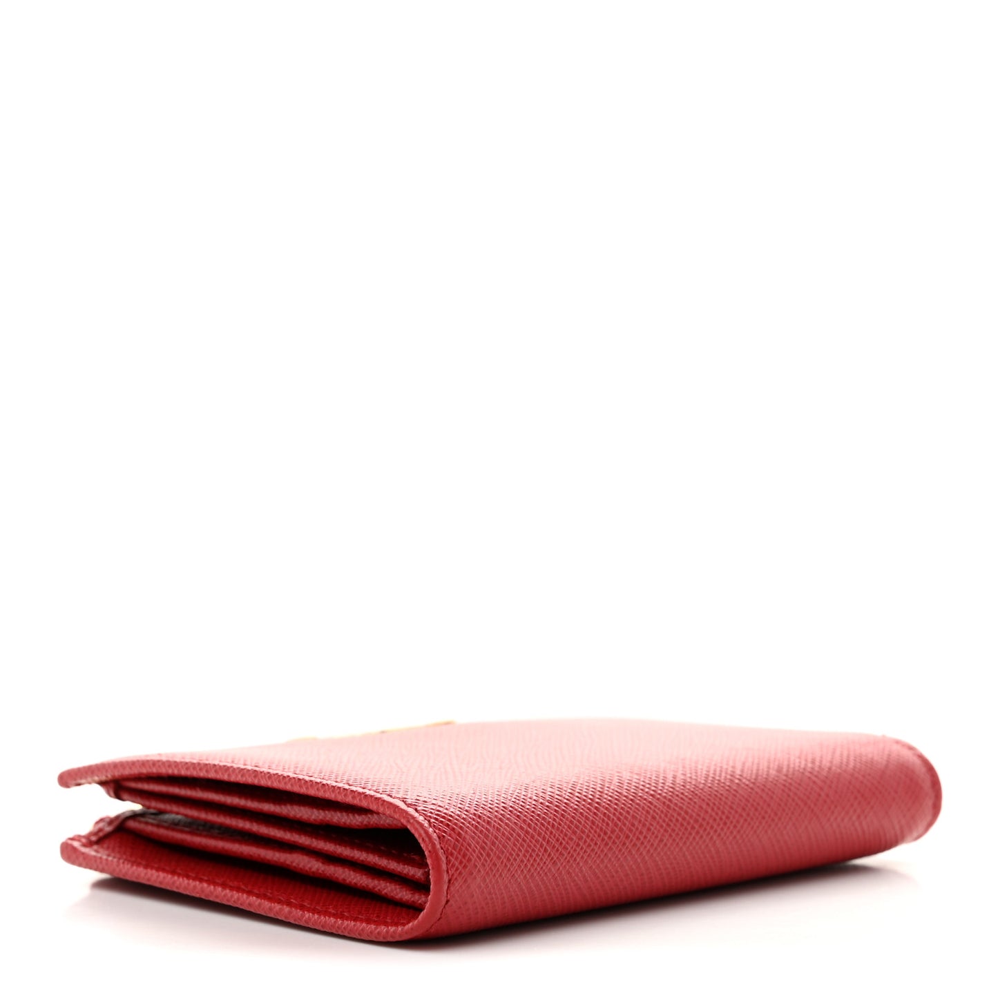 Saffiano Zip Top Compact Wallet Fuoco