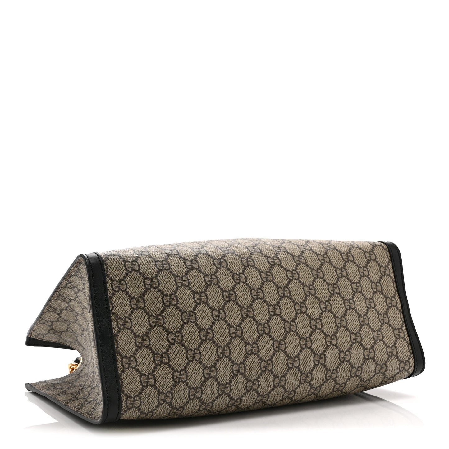 GG Supreme Monogram Medium Padlock Tote  Black