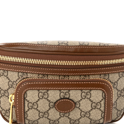 Gucci GG Supreme Monogram Textured Calfskin Retro Interlocking G Belt Bag Beige Ebony Brown Sugar 8 of 10