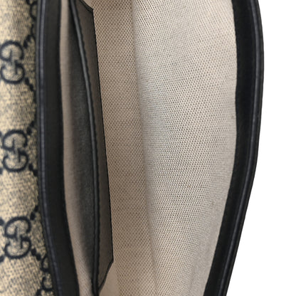 Gucci GG Supreme Monogram Textured Dollar Calfskin Web Mini Ophidia Envelope Shoulder Bag Beige Blue 5 of 11