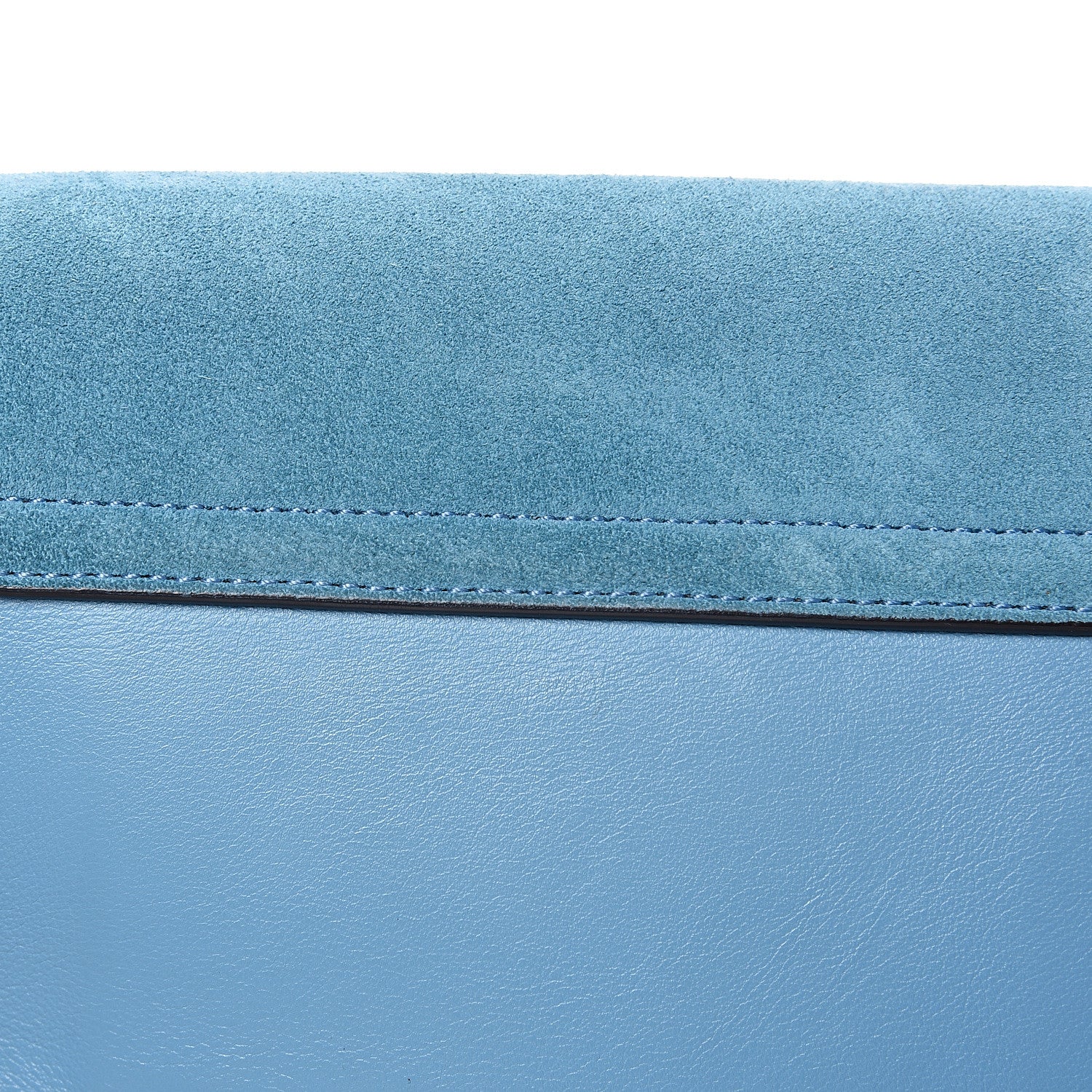 Chloe Suede Calfskin Small Faye Shoulder Bag Vinyl Blue 13 of 13