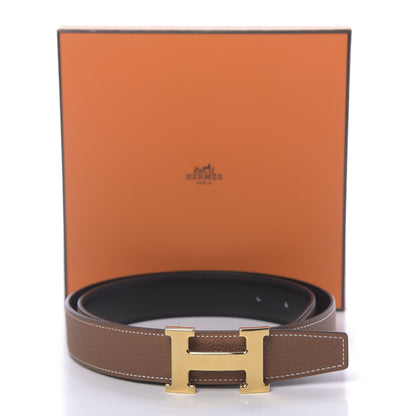 Hermes Box Togo 32mm H Belt 85 Black Gold 6 of 6