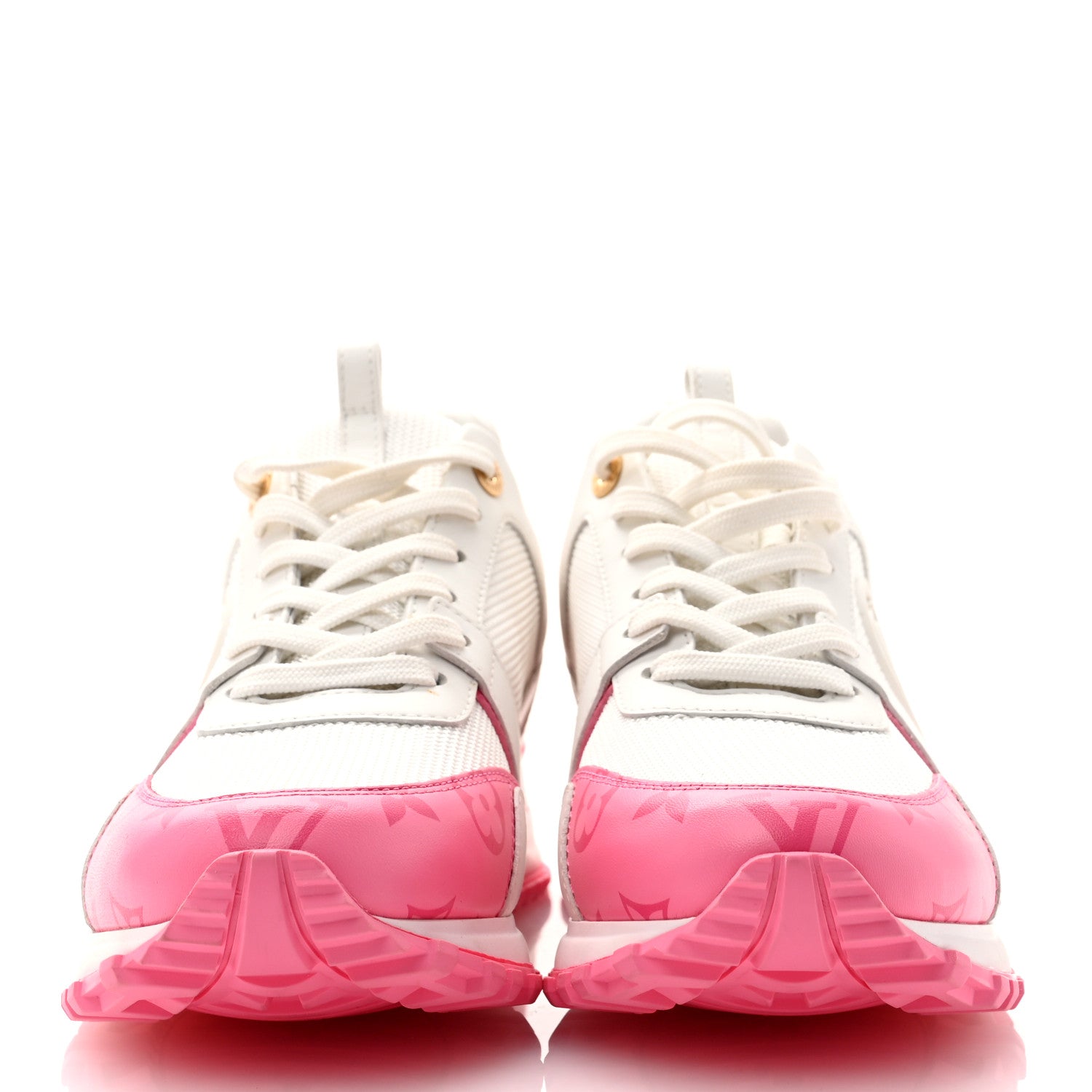 Louis Vuitton Calfskin Monogram Run Away Sneakers 38 White Pink 2 of 9