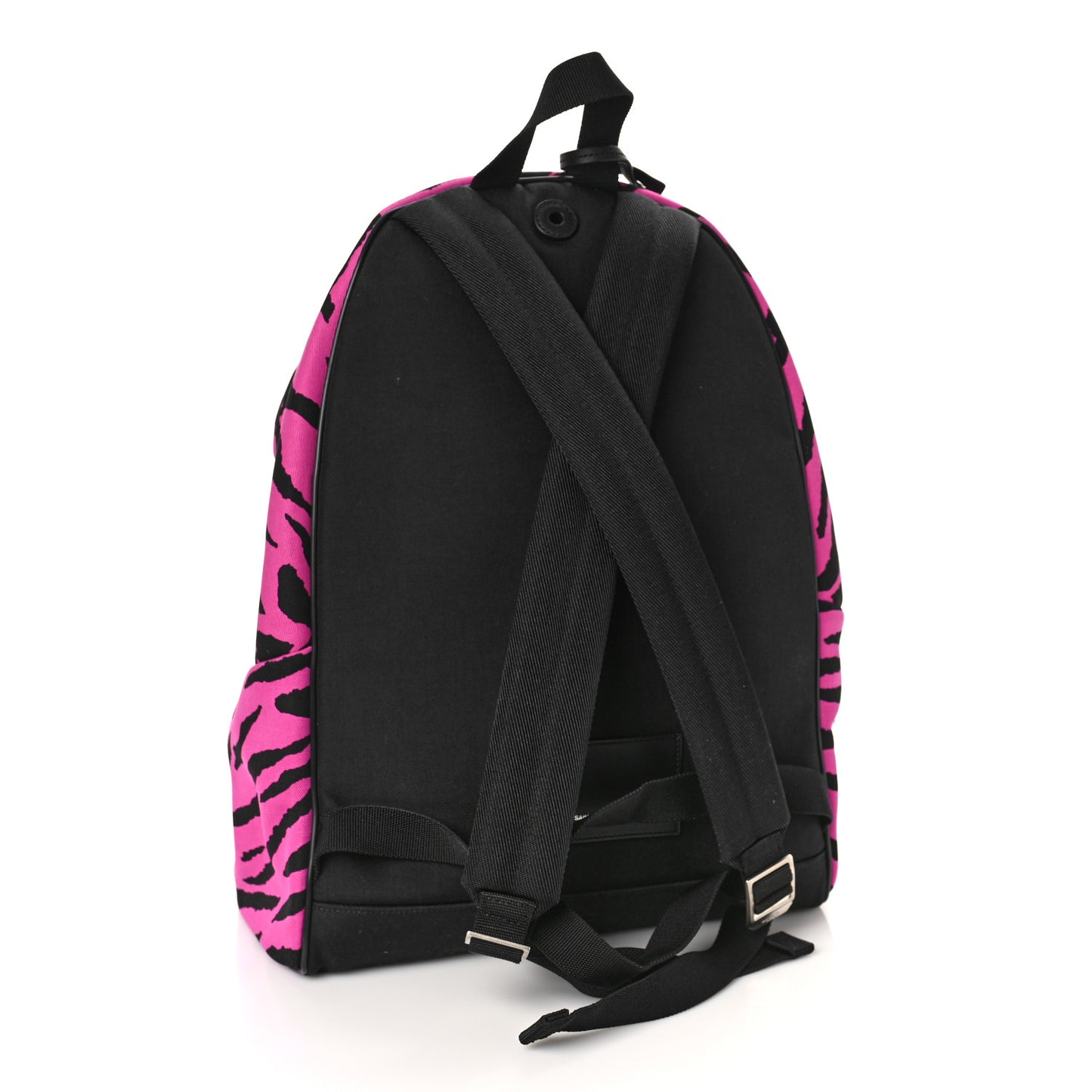 Canvas Zebra Print City Backpack Pink Black