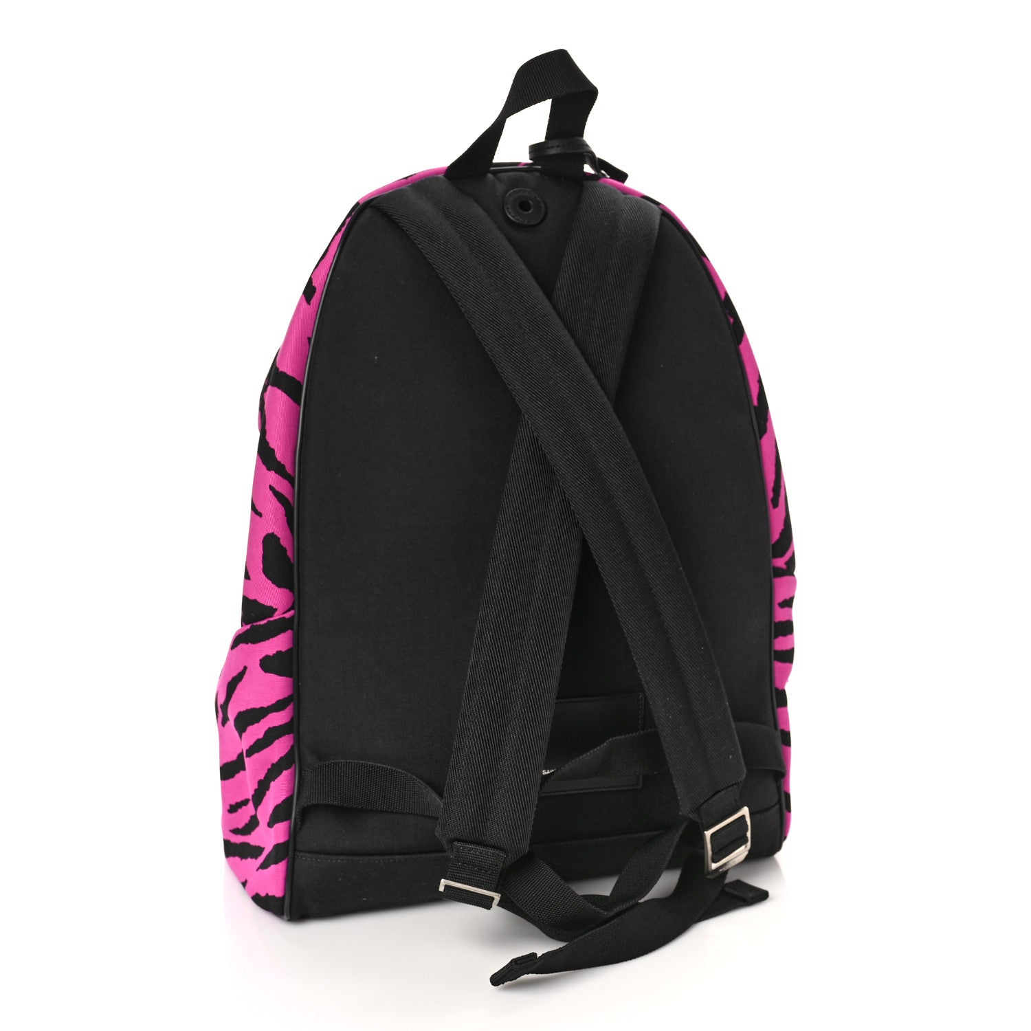 Saint Laurent Canvas Zebra Print City Backpack Pink Black 3 of 8