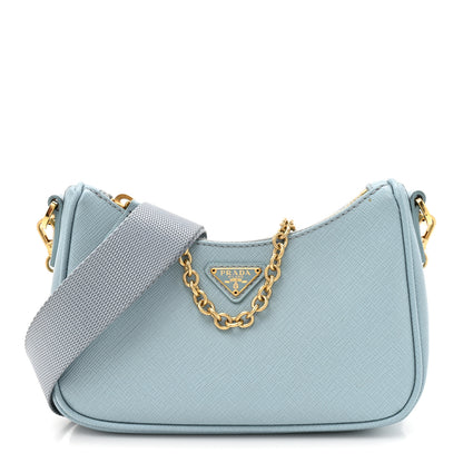 Prada Saffiano Lux Re-Edition 2005 Mini Shoulder Bag Celeste 1 of 9