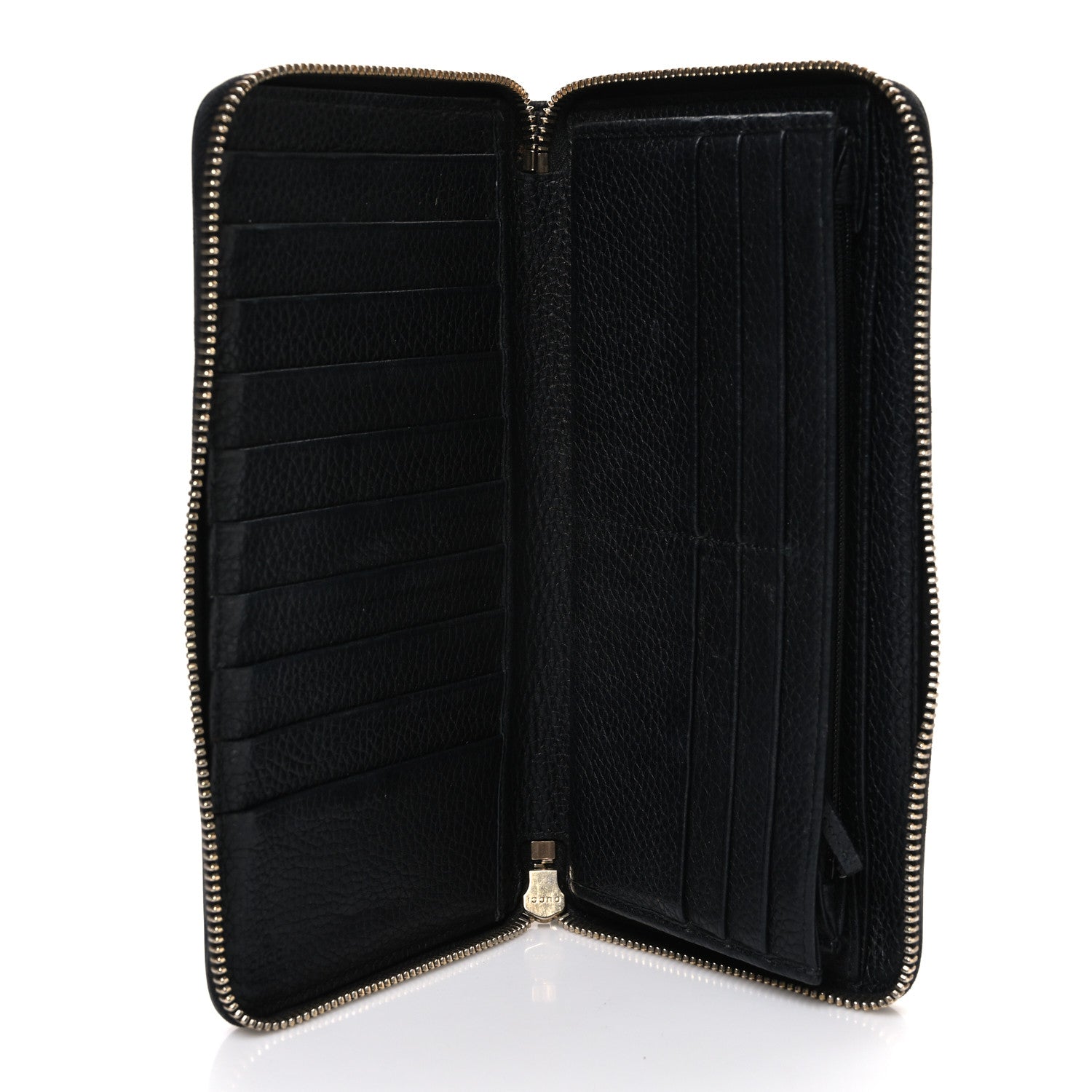 Gucci Pebbled Calfskin Soho Zip Around Wallet Black 5 of 7