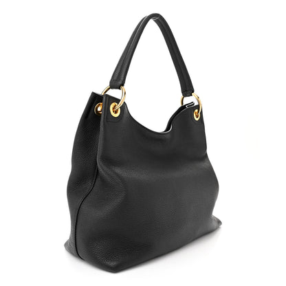 Prada Vitello Phenix Embossed Logo Hobo Black 3 of 10