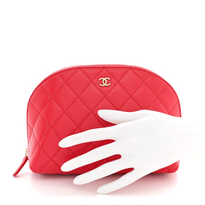 Chanel Caviar Quilted Medium Cosmetic Case Dark Pink 2 of 8