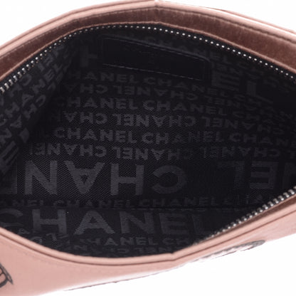 Chanel Satin Icon Cosmetic Pouch Pink Black 5 of 7