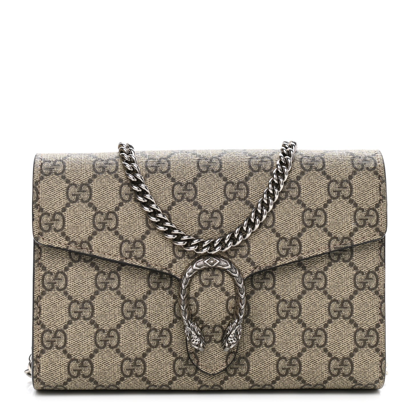 GG Supreme Monogram Mini Dionysus Chain Wallet Beige Taupe