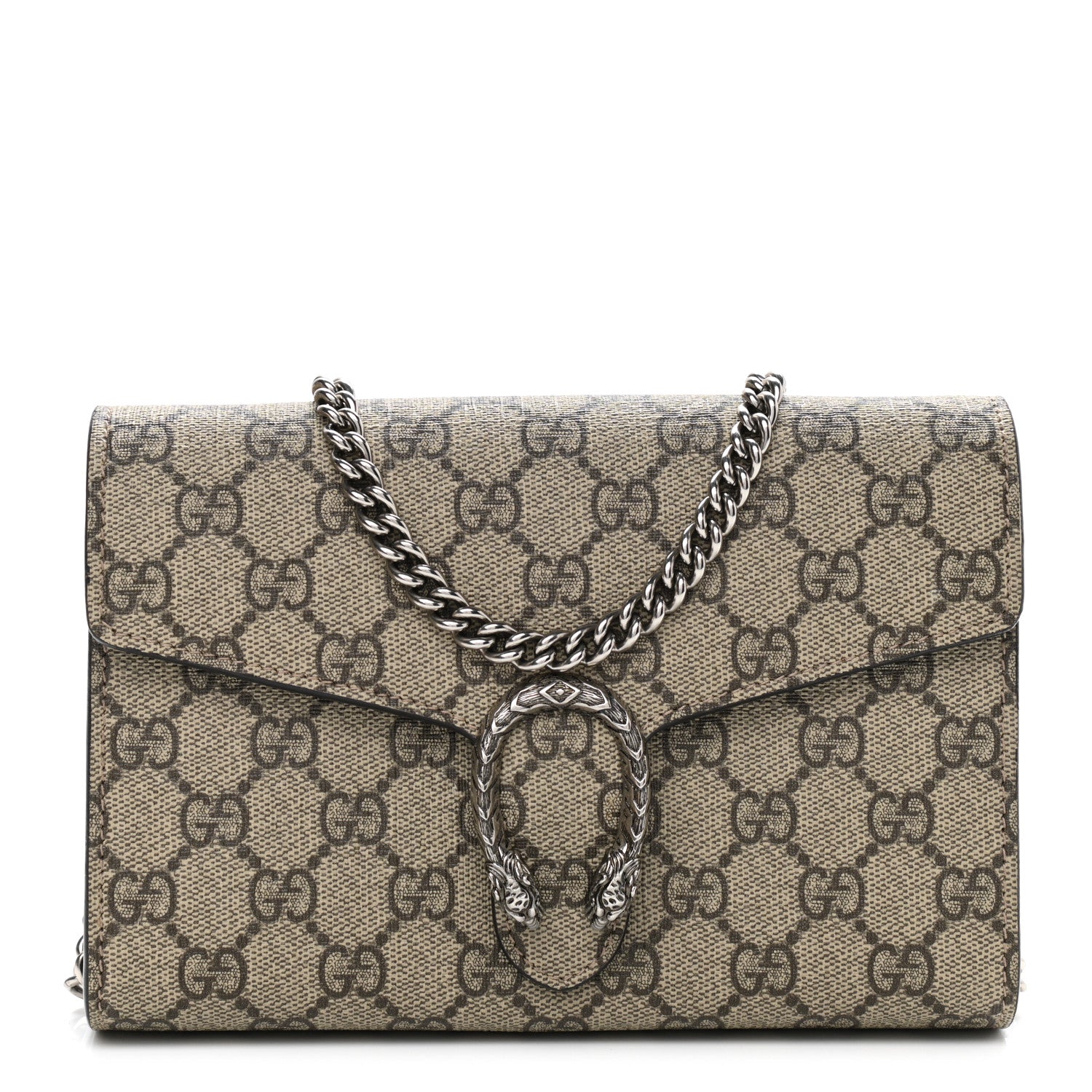 Gucci GG Supreme Monogram Mini Dionysus Chain Wallet Beige Taupe 1 of 11