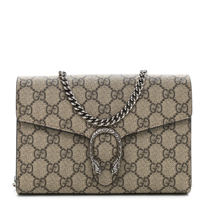 Gucci GG Supreme Monogram Mini Dionysus Chain Wallet Beige Taupe 1 of 11