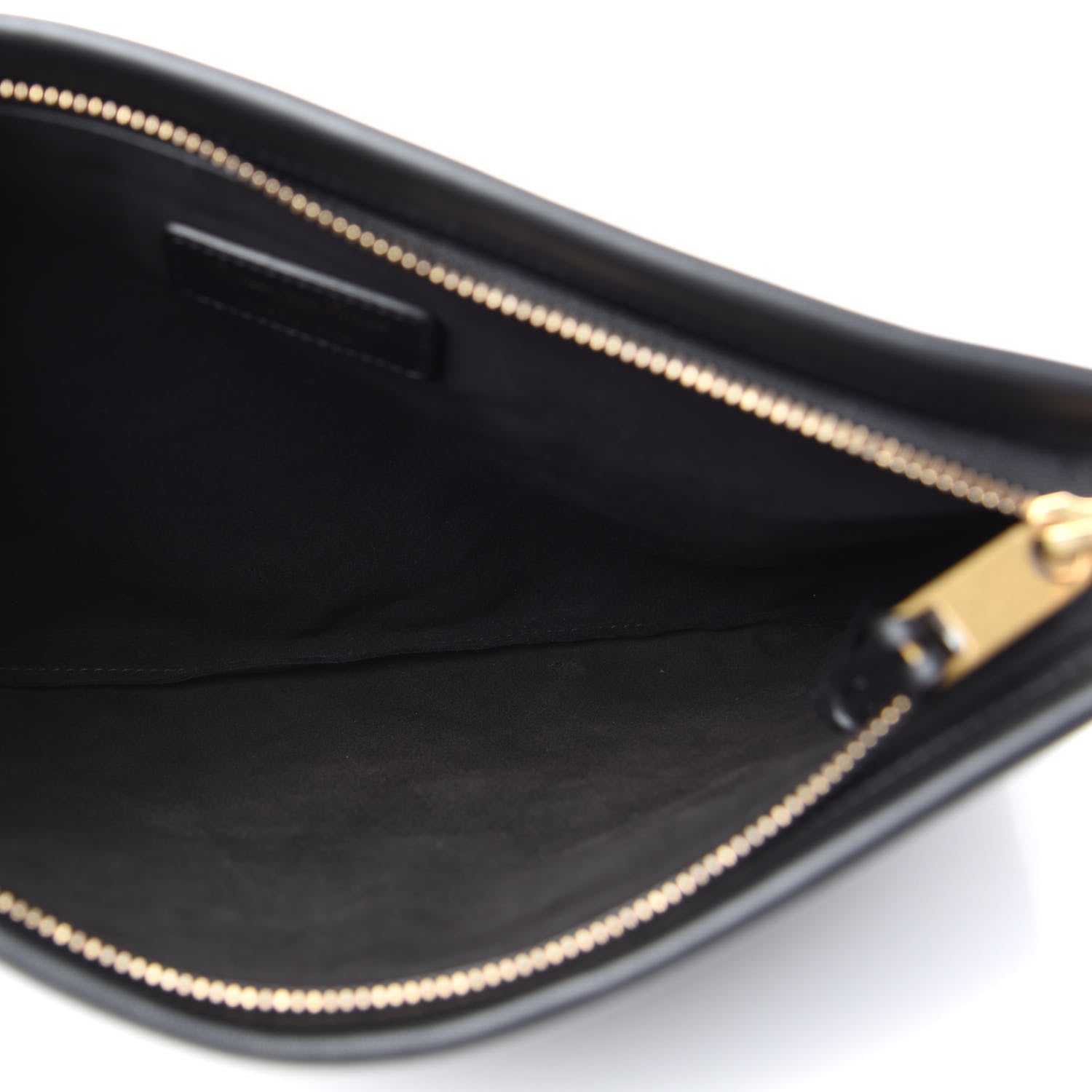 Christian Dior Calfskin Embossed Logo Zip Clutch Black 5 of 7