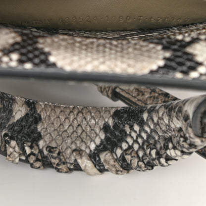 Balenciaga Grained Calfskin Snake Effect Neo Classic Silver Hardware Mini City Black White 6 of 7