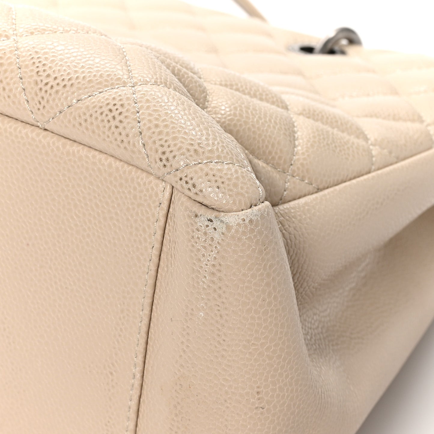 Caviar Quilted Grand Shopping Tote GST Beige Clair