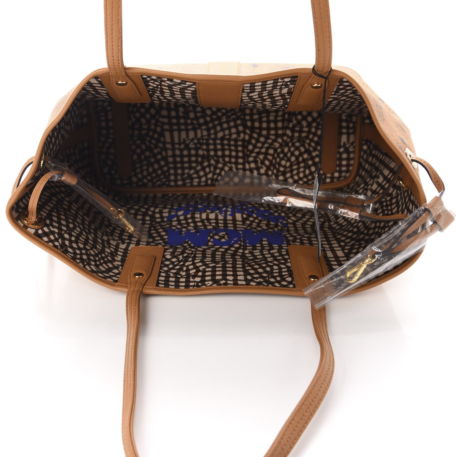 MCM Visetos Medium Liz Reversible Shopper Tote Cognac 5 of 15