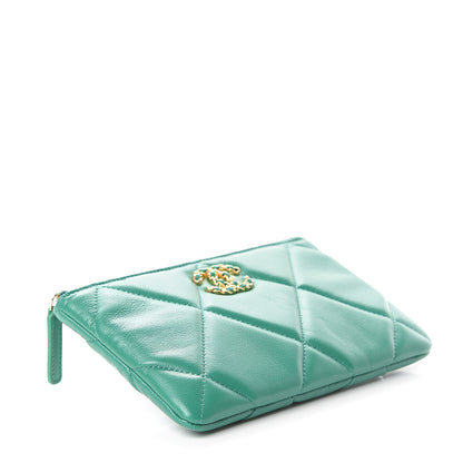 Chanel Goatskin Quilted 19 Cosmetic Case Green 3 of 7