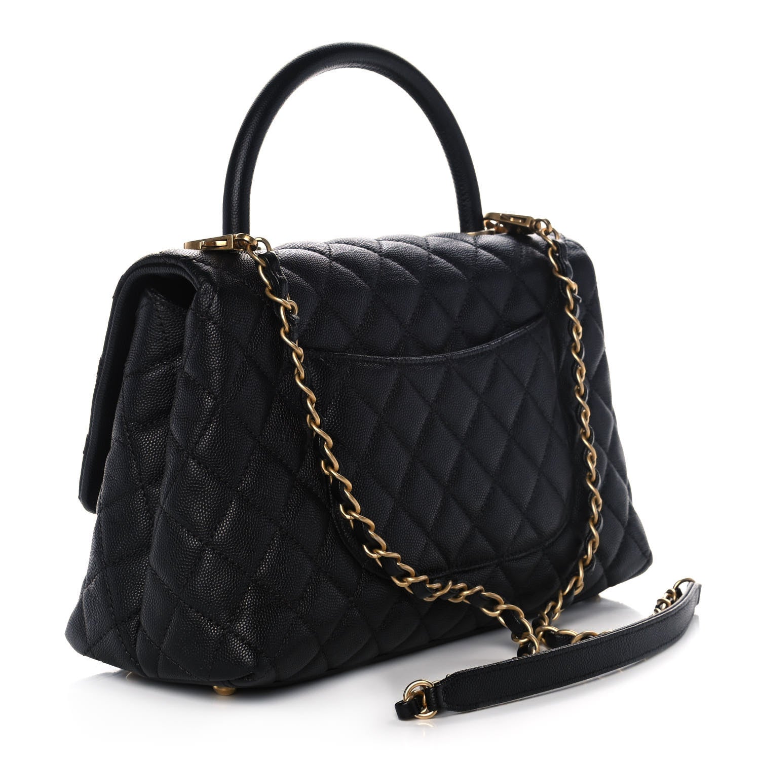 Chanel Caviar Quilted Small Coco Handle Flap Black 3 of 10