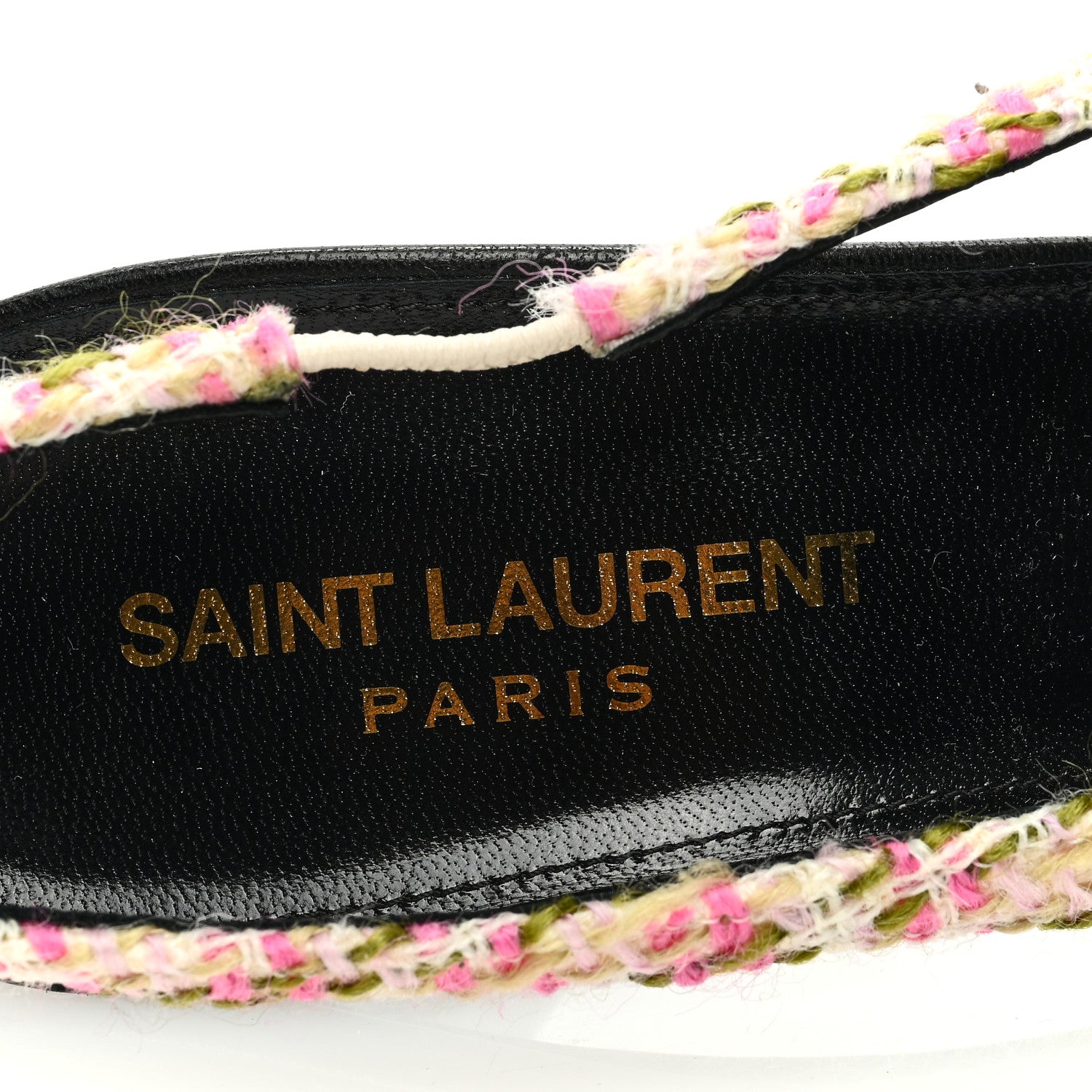 Saint Laurent Tweed Cap Toe Vesper Slingback Pumps 38 Absynth Rose 7 of 7