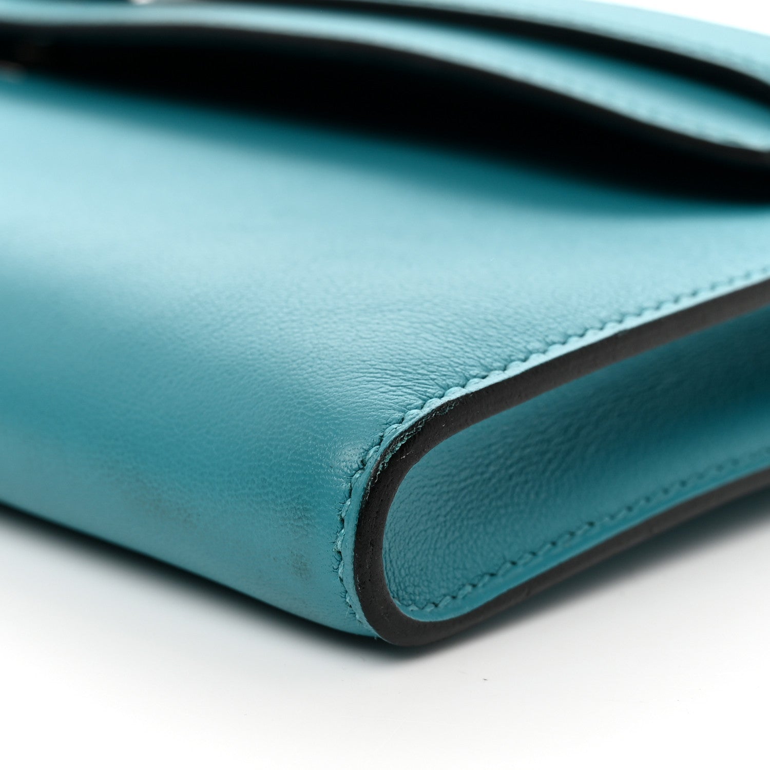 Hermes Swift Kelly Cut Clutch Pochette Turquoise 9 of 9