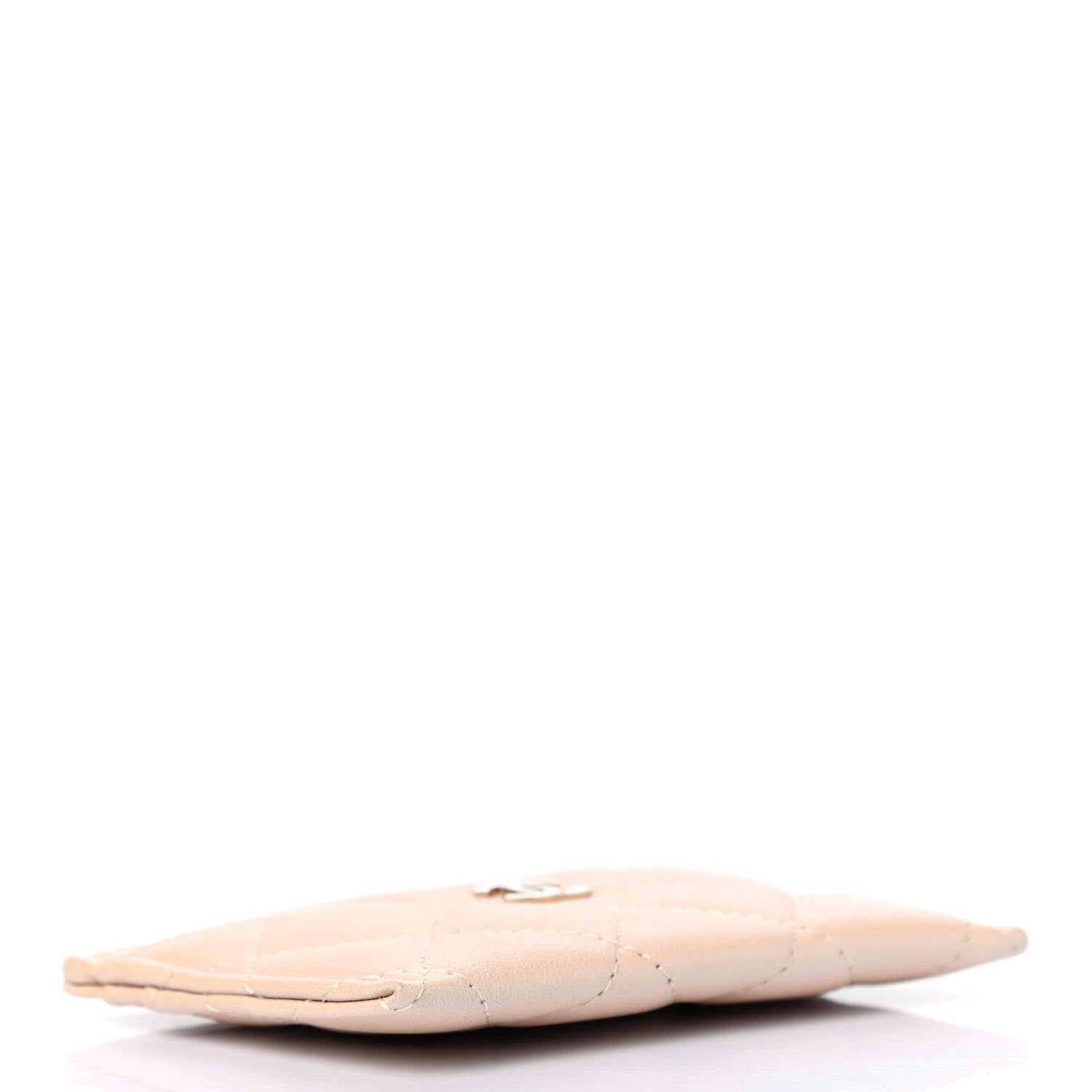 Chanel Iridescent Calfskin Quilted Card Holder Beige 3 of 4